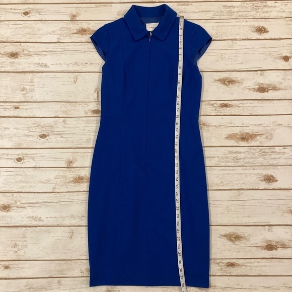 AKRIS Punto Cobalt Blue Cap Sleeves Sheath Dress Size 4 - Picture 3 of 11